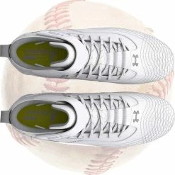 Under Armour Harper 7 Mid RM Mens White Baseball Cleats -Baseball Sales Shop 3025587 100 T 1500