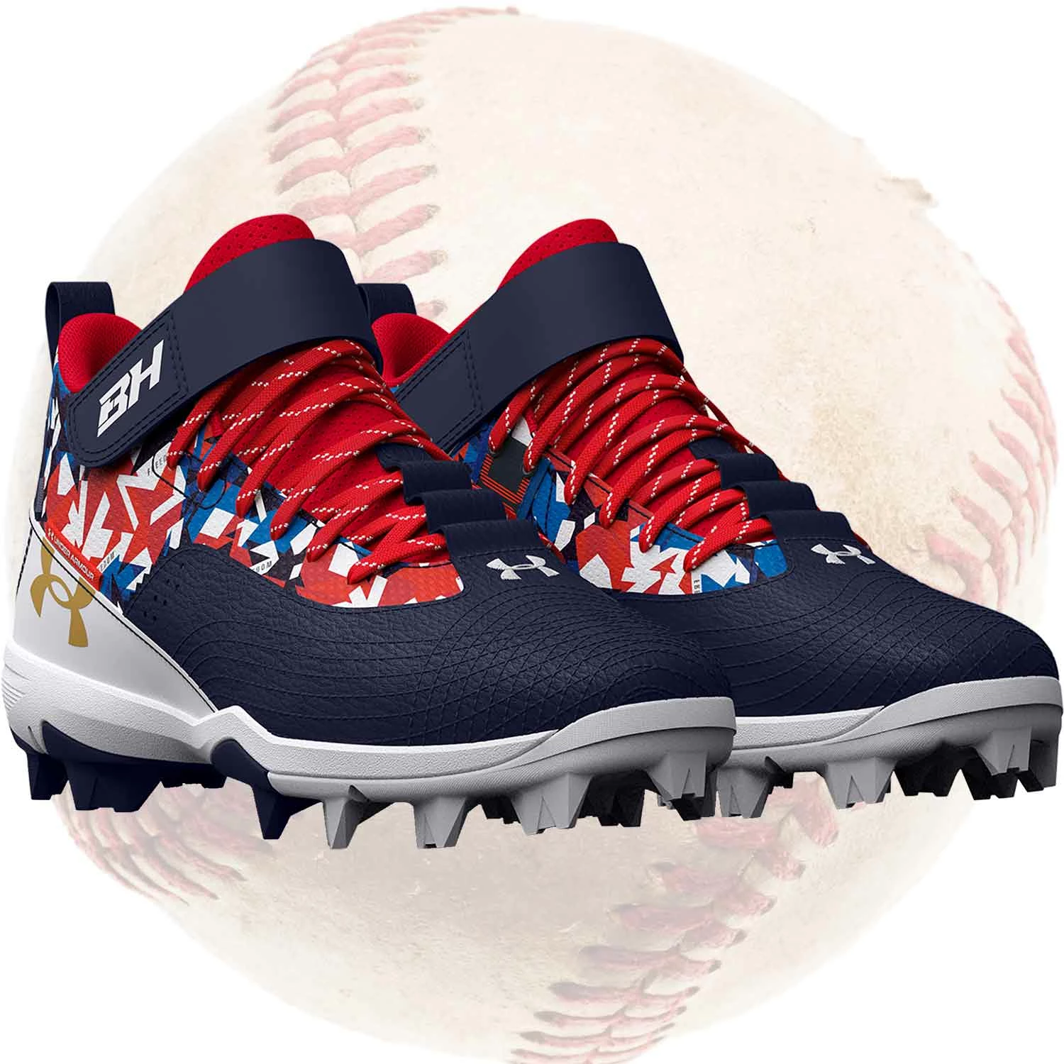 Under Armour Harper 7 USA Mid RM Jr. Youth Baseball Cleats 4 Under Armour Harper 7 USA Mid RM Jr. Youth Baseball Cleats - Image 2