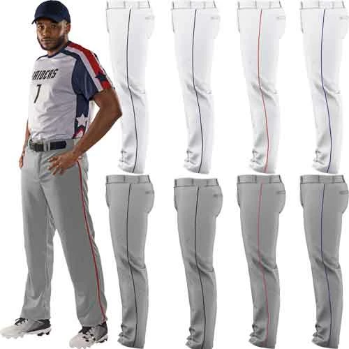 Alleson Athletic Crush Open Bottom Adjustable Mens Baseball Pants W. Piping 3 Alleson Athletic Crush Open Bottom Adjustable Mens Baseball Pants W. Piping