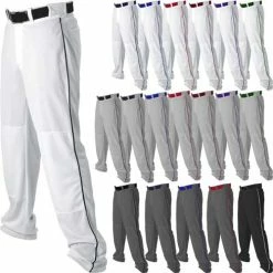 Alleson Athletic Open Bottom Mens Baseball Pants W. Side Braid