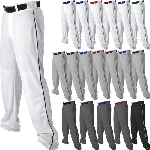 Alleson Athletic Open Bottom Mens Baseball Pants W. Side Braid 3 Alleson Athletic Open Bottom Mens Baseball Pants W. Side Braid