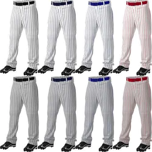 Alleson Athletic Open Bottom Pinstripe Mens Baseball Pants 3 Alleson Athletic Open Bottom Pinstripe Mens Baseball Pants