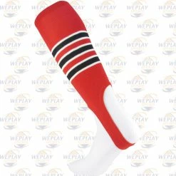 TCK - Twin City Knitting Socks TCK 3-Stripe Outline Baseball Stirrups -Baseball Sales Shop TC300D7 RED 848 WP
